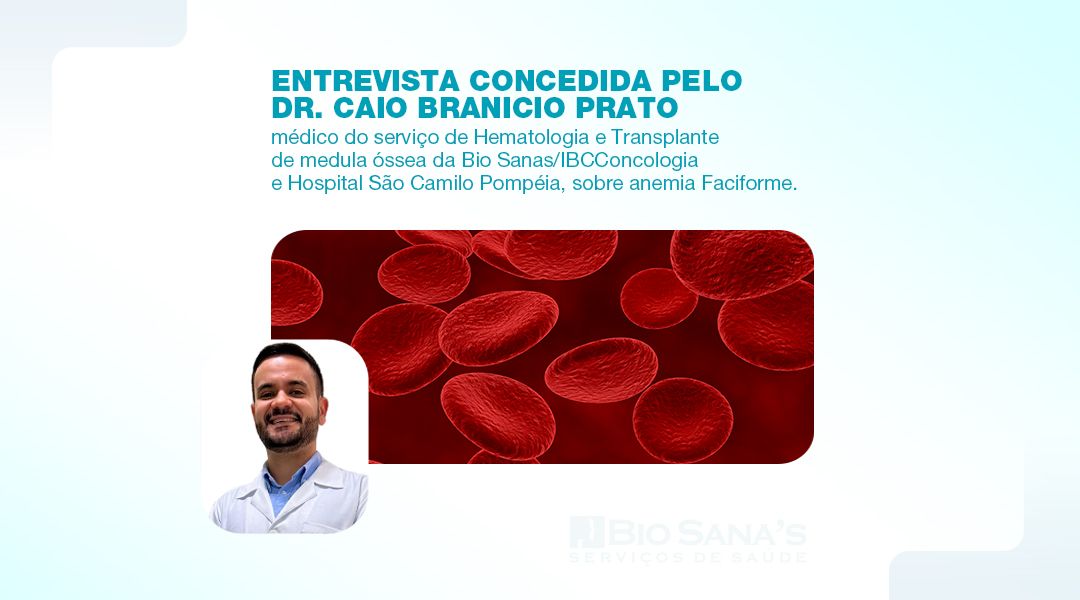 Dr. Caio Branicio Prato da entrevista para prefeitura do estado de São Paulo sobre anemia falciforme
