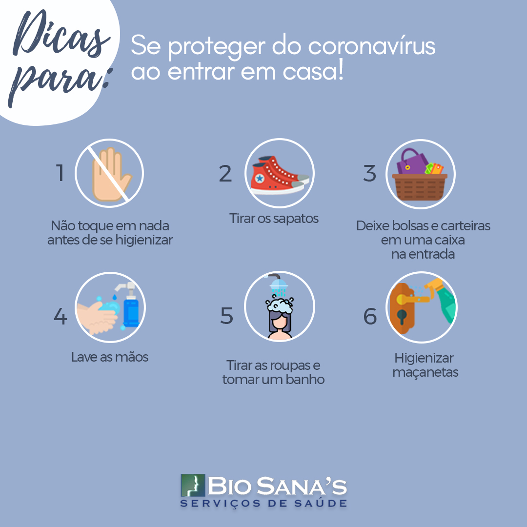 Dicas para se proteger do coronavírus ao chegar à sua casa